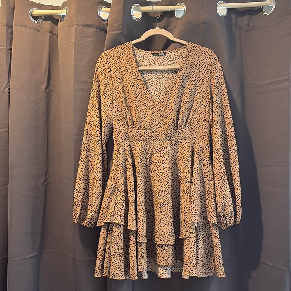 Women’s Cheetah Print V-Neck Dress